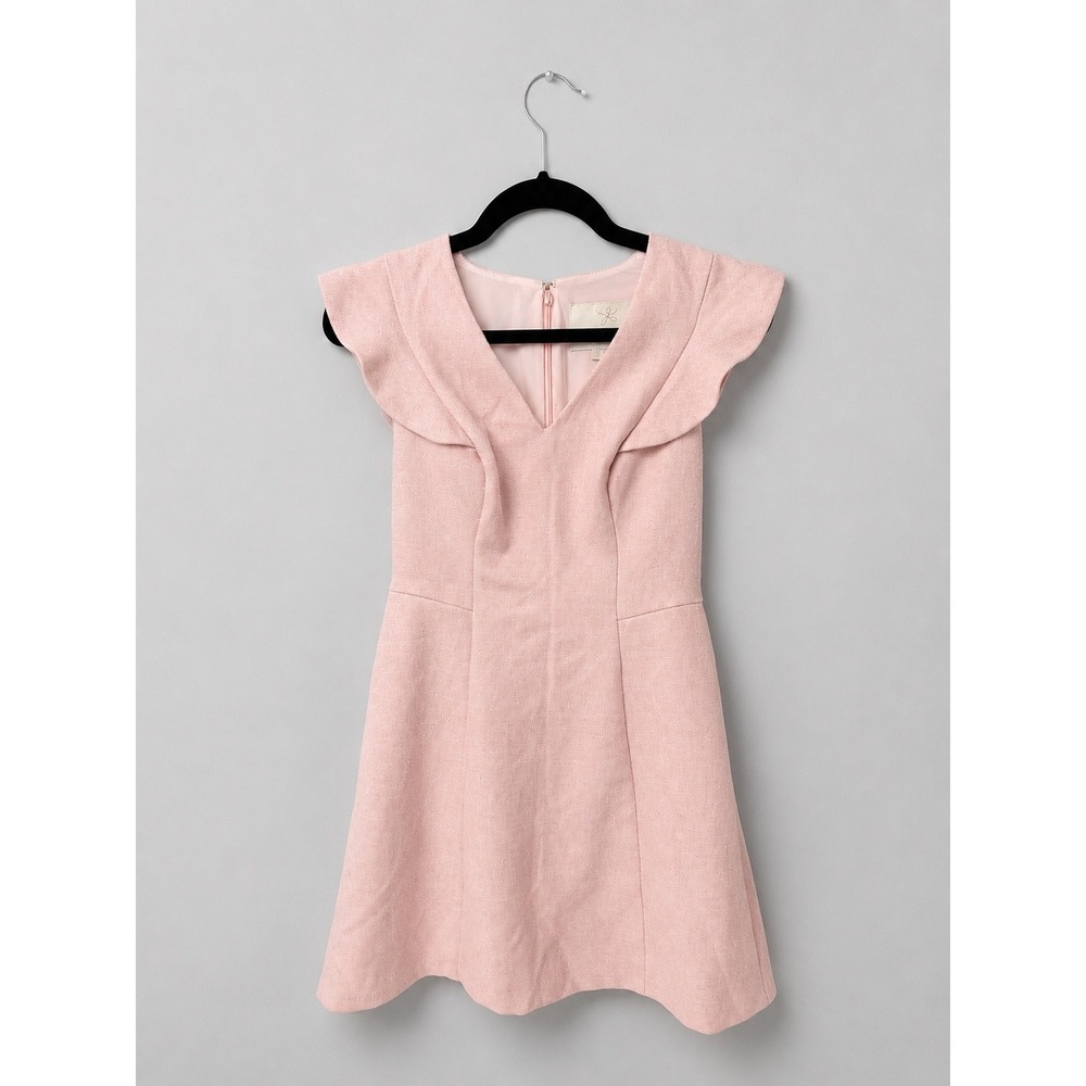 Gal Meets Glam Collection Pink Ruffle Sleeve Fit and Flare Mini Dress Size 2